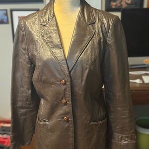 Elegant Women's H Bar C Leather tailored western Blazer